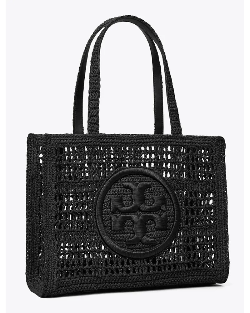 Tory Burch Small Ella Hand Crocheted Tote Black