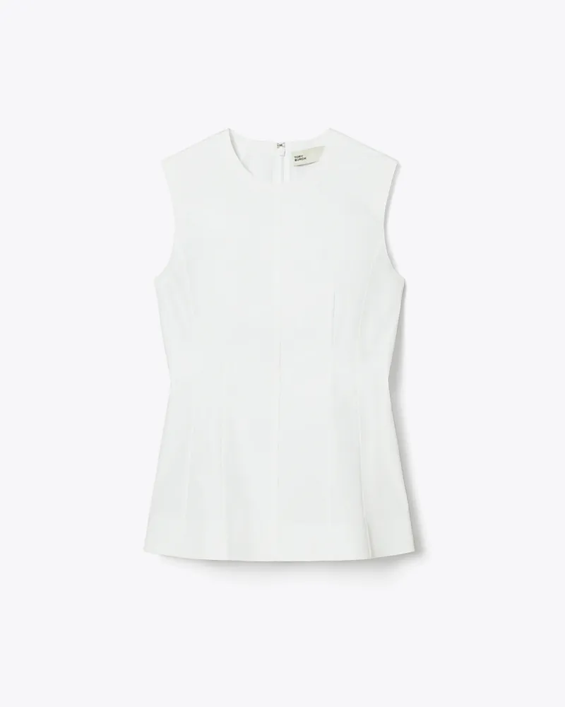 Tory Burch Damen Sleeveless Cotton Poplin Top White