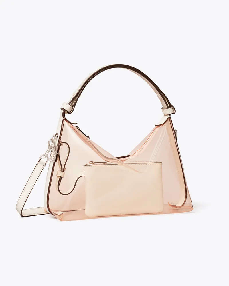 Tory Burch Damen Transparente Mellow Schultertasche Flamingo