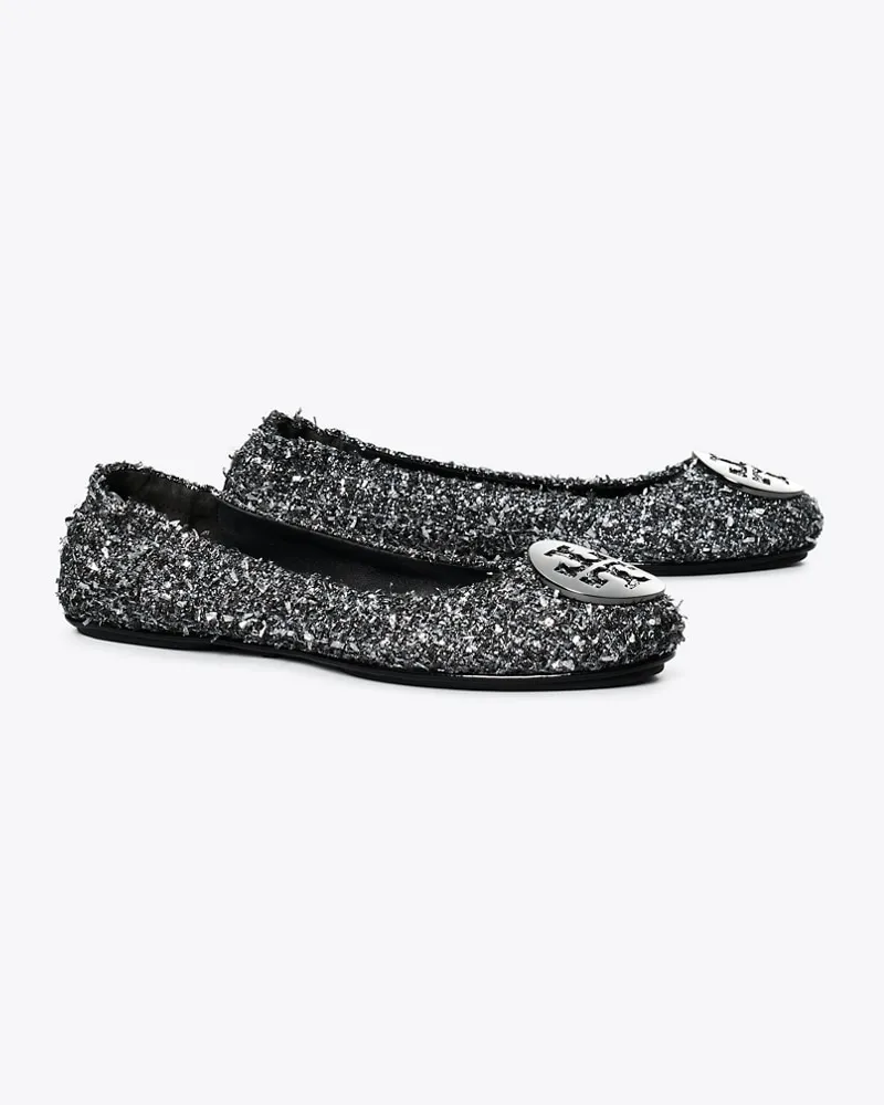 Tory Burch Damen Minnie Reiseballerina Silver