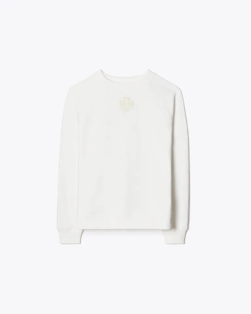 Tory Burch Damen Raglan Cotton Sweatshirt Snow