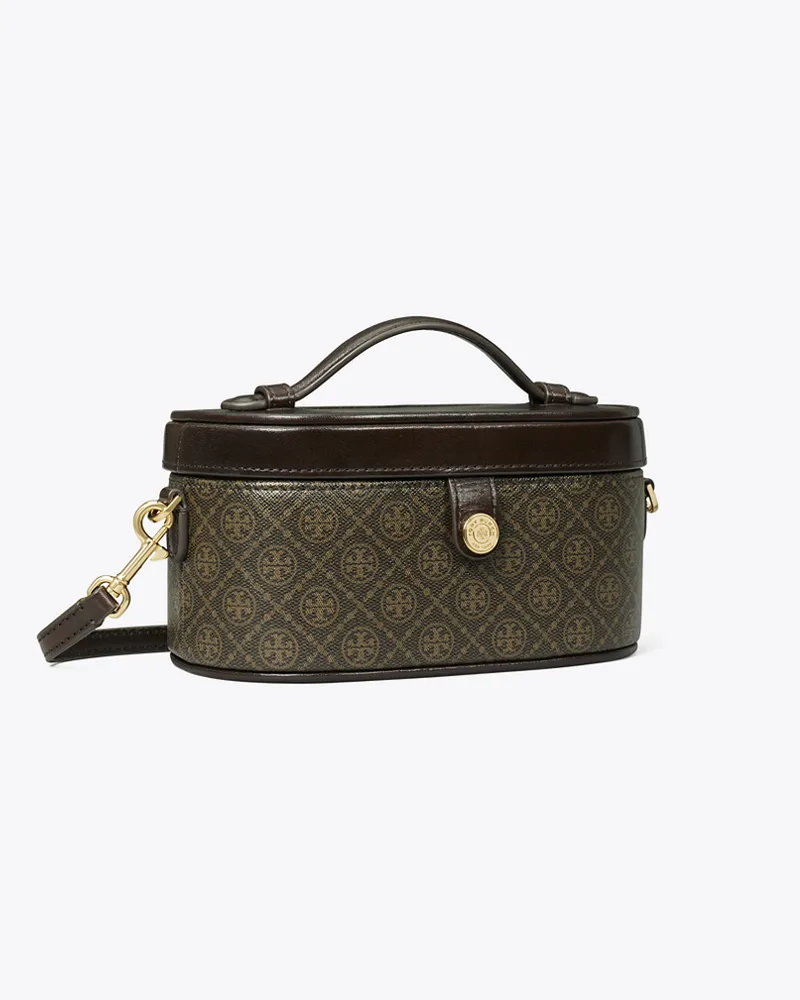 Tory Burch Damen Kosmetiktasche aus beschichtetem Canvas mit T-Monogramm French