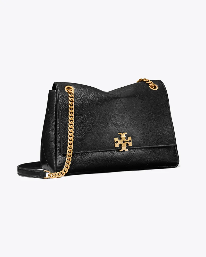 Tory Burch Damen Charlie Quilted Shoulder Bag Black