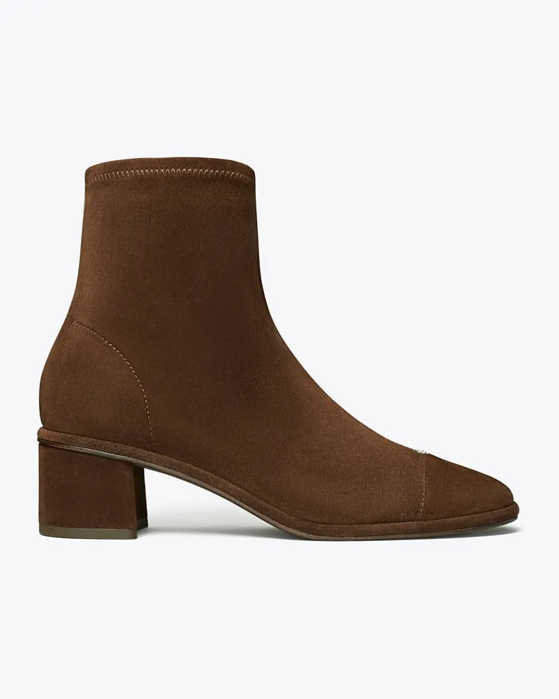 Tory Burch Cap-Toe Heeled Ankle Boot Dark