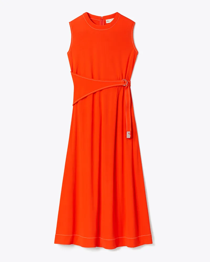 Tory Burch Damen Jerseykleid mit Gürtel Deep