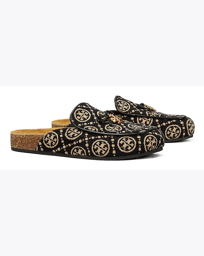 Tory Burch Pantolette Mit T-Monogramm Und Tory-Anhänger Black