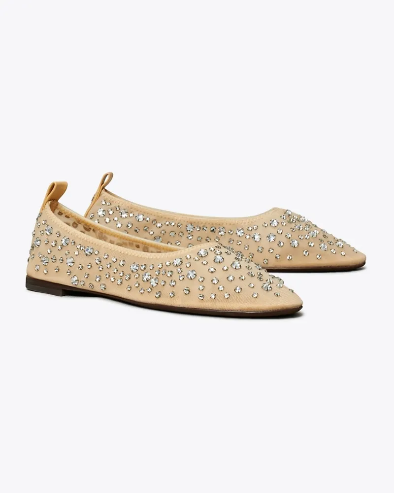 Tory Burch Damen Crystal Ballerina Sheer