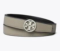 Damen 2,5 cm breiter Miller Wendegürtel in Grau/Schwarz/Silber