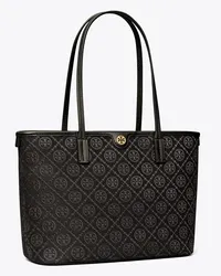 Tory Burch Small T Monogram Zip Tote Black