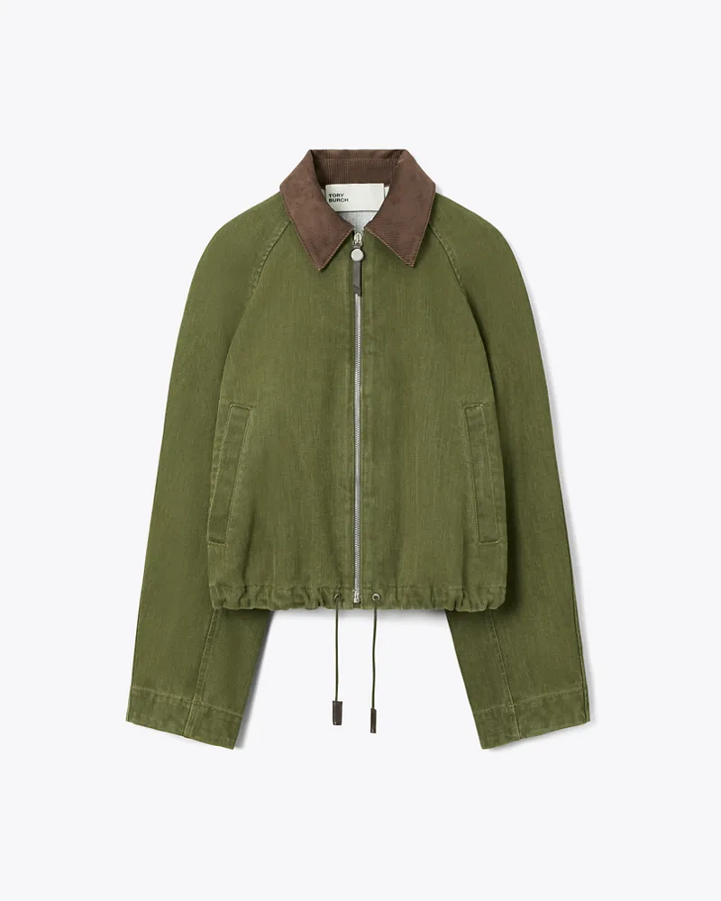 Tory Burch Denim-Bomberjacke Distressed
