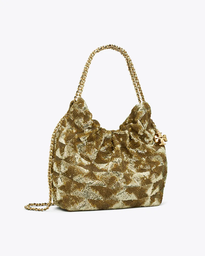 Tory Burch Damen Fleming Mini Bag mit Pailletten und Tunnelzug 18