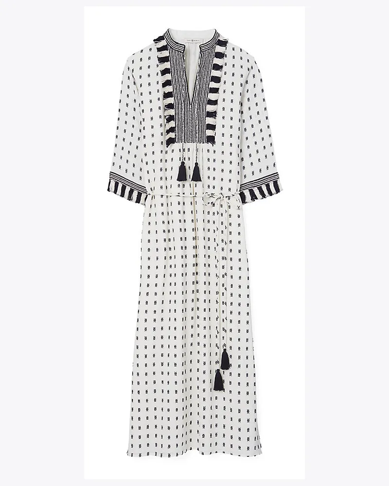Tory Burch Kaftan Mit Pulloverquasten White