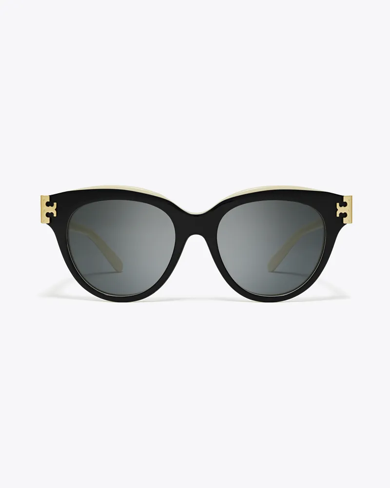 Tory Burch Damen Eleanor Round Sunglasses Black