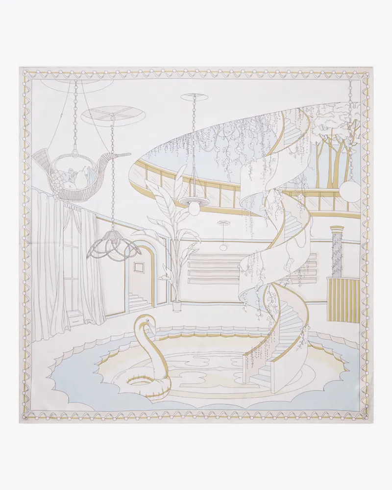 Tory Burch Damen The Pool Silk Square Scarf The