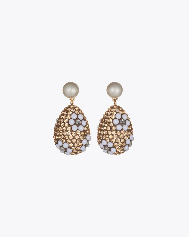 Tory Burch Damen Curiosity Crystal Pearl Drop Earrings Tory