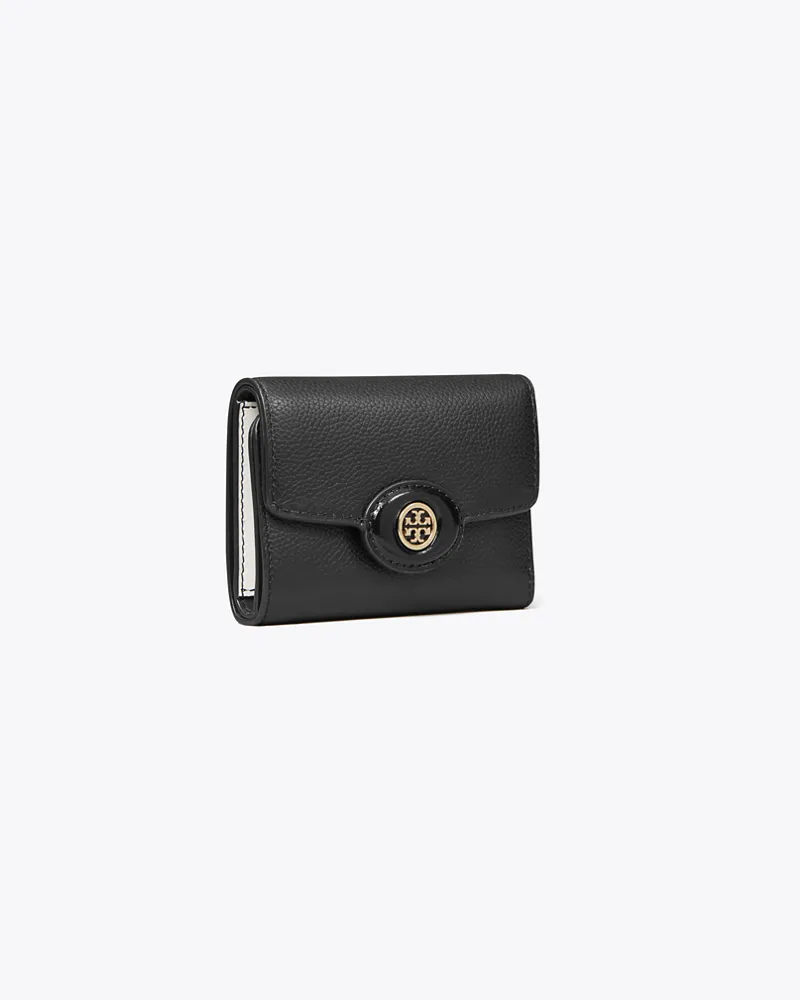 Tory Burch Damen Kleine, strukturierte Robinson Geldbörse Black