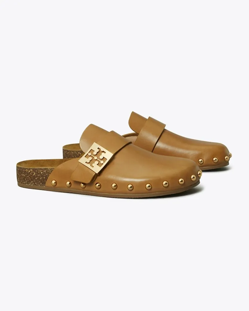 Tory Burch Damen Mellow Pantolette mit Nieten Caramel