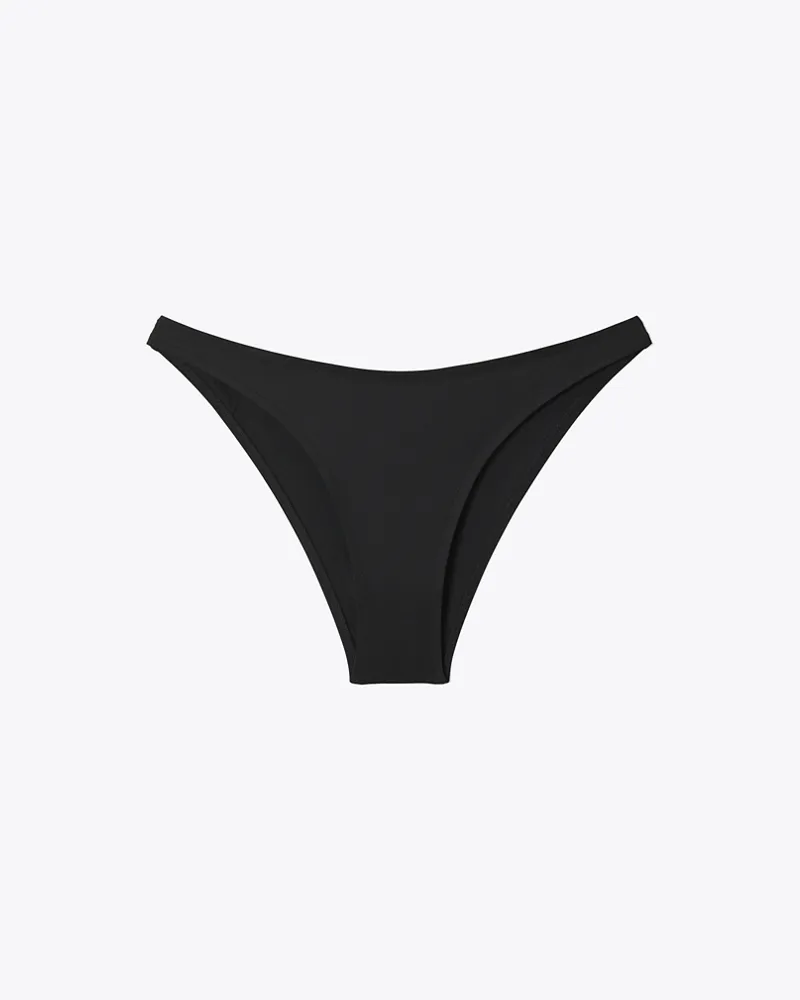 Tory Burch Damen High-Cut Bikini Bottom Black