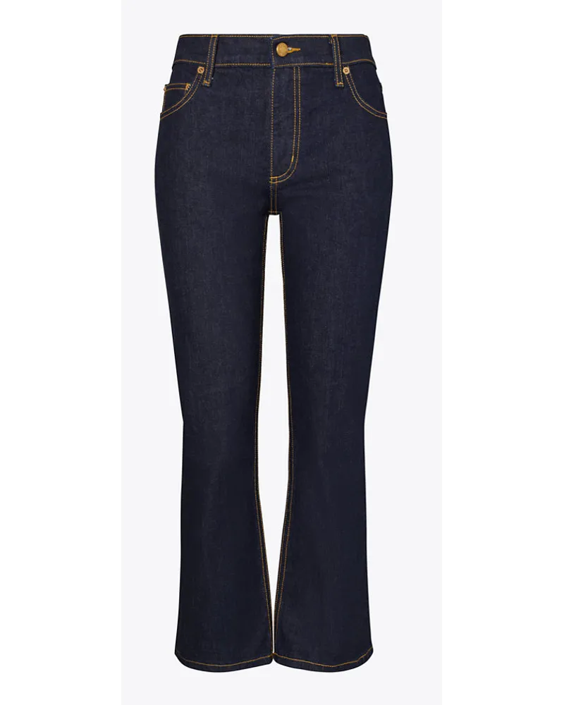 Tory Burch Cropped Flare Jeans Dark