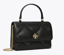 Damen Kira Mini-Geldbörse mit Rautensteppung, Tragegriff oben und Kette