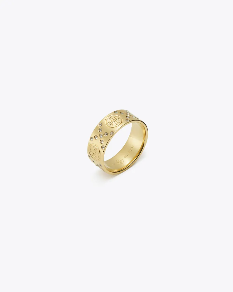 Tory Burch Damen Pavé-Ring mit T-Monogramm Tory