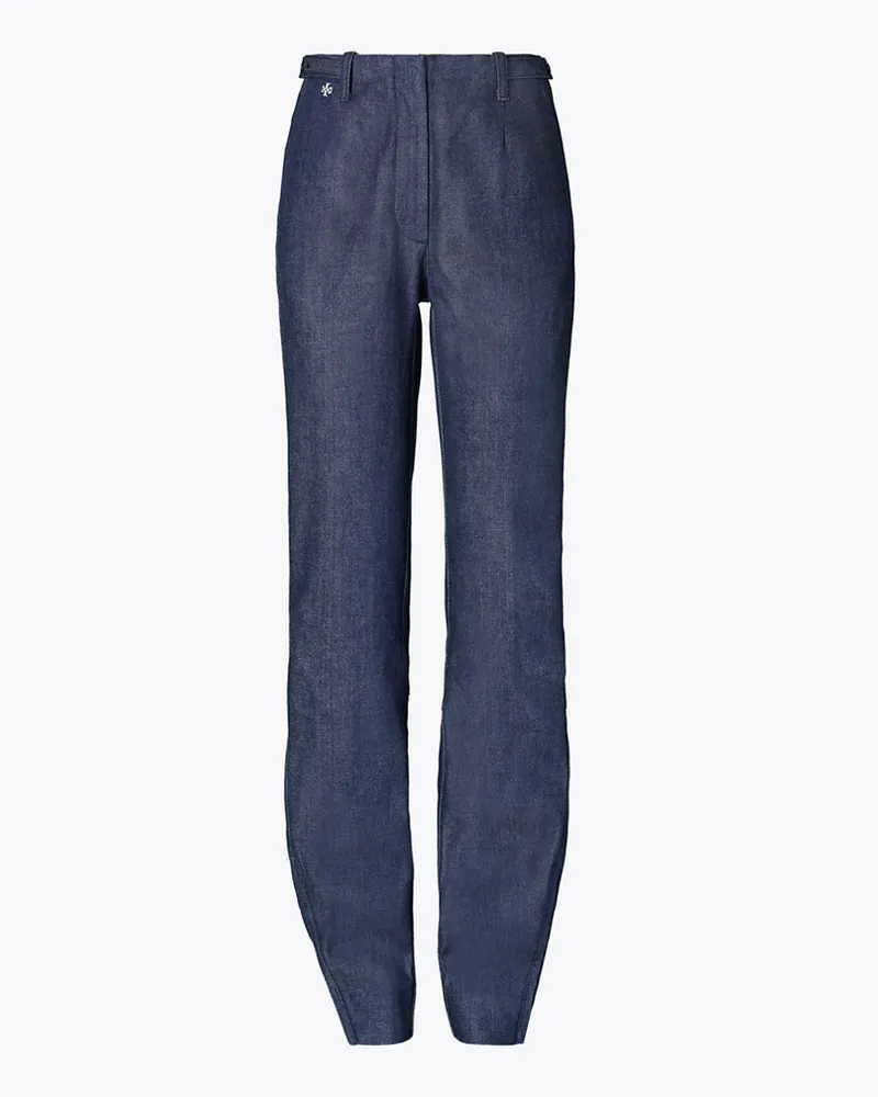 Tory Burch Damen Ankle-Zip Cotton Jeans Raw