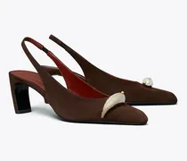Damen Slingback mit Absatz und Piercingdetail