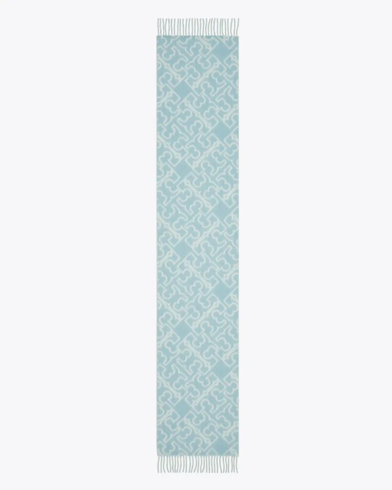 Tory Burch Damen Puzzle Schal mit Logo Blue
