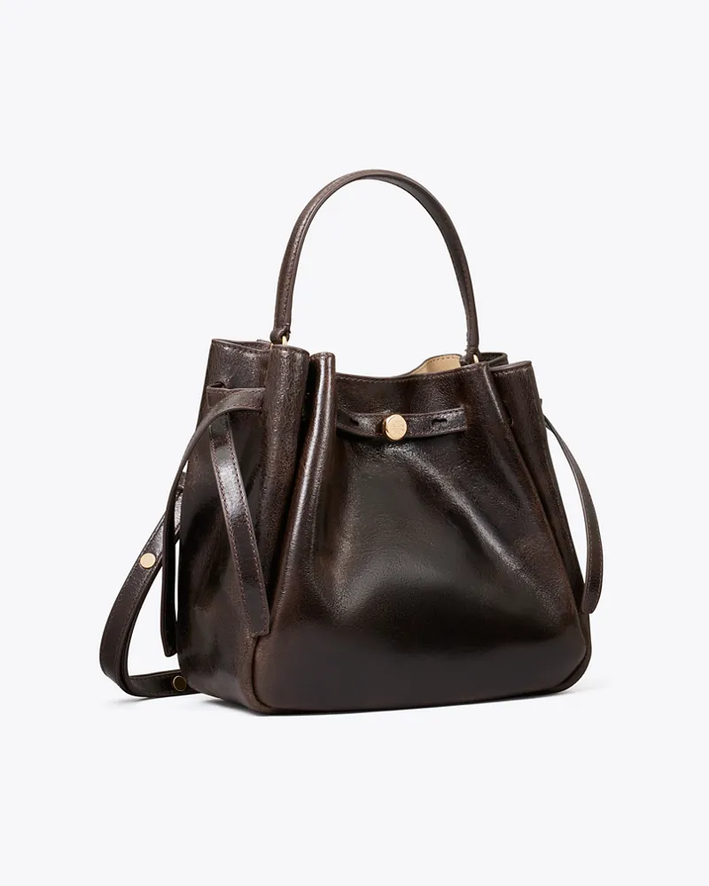 Tory Burch Romy Distressed Bucket Bag Dark