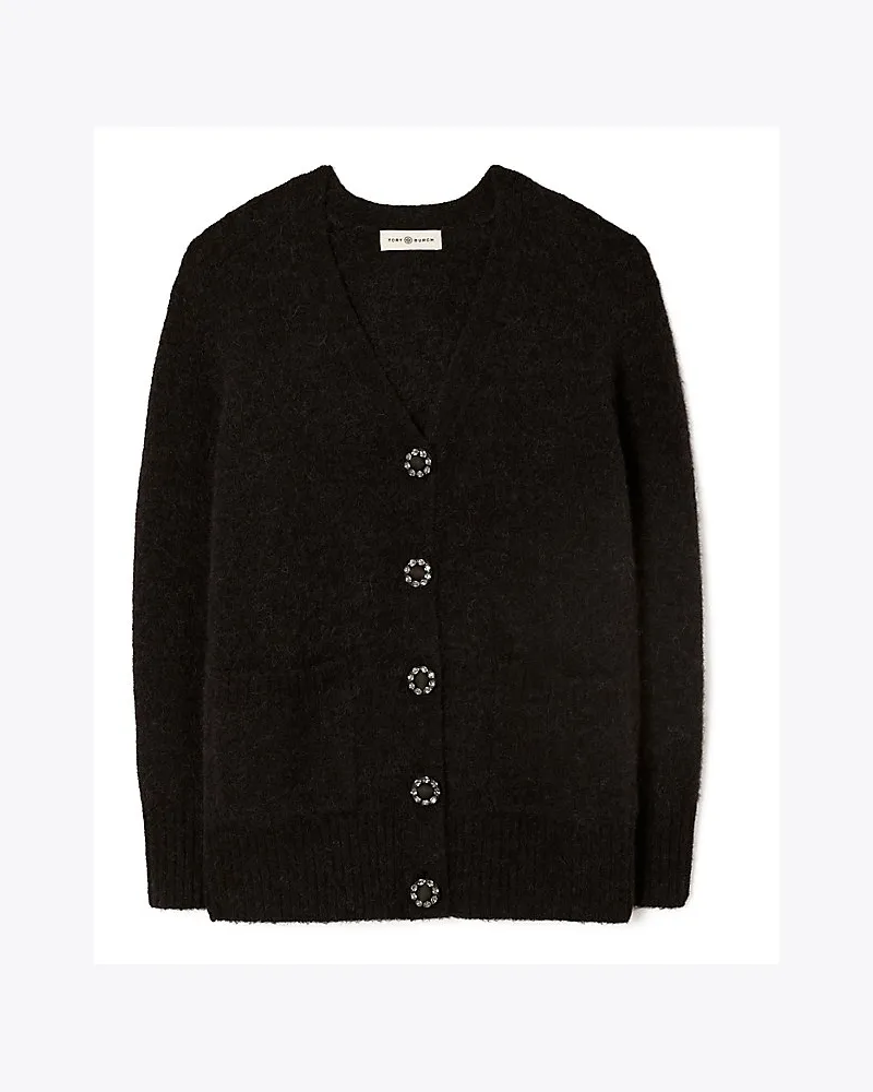 Tory Burch Cardigan Mit Schmuckknopf Black