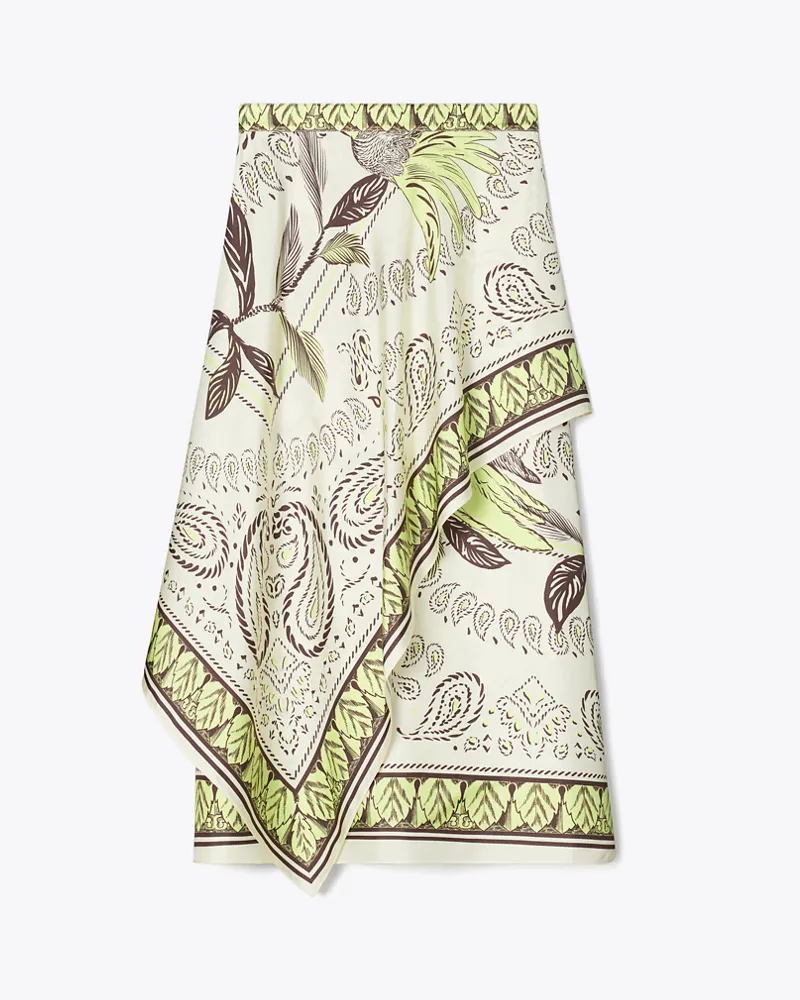 Tory Burch Damen Silk Scarf Wrap Skirt Mint