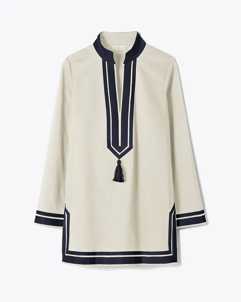 Tory Burch Damen Einfarbige Tunika mit Quasten French