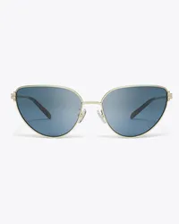 Tory Burch Eleanor Metal Cat-Eye Sunglasses Shiny