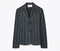Damen Gestreifter Baumwollblazer