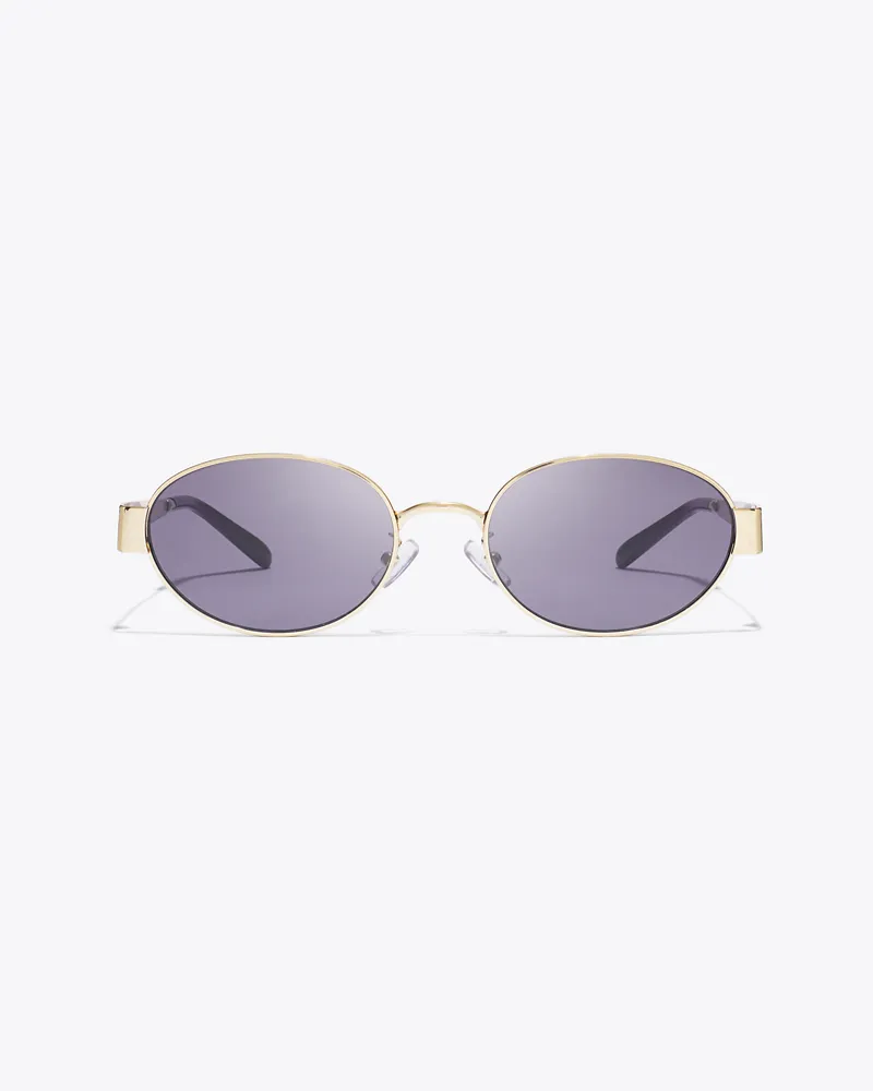 Tory Burch Damen Ovale Miller Sonnenbrille aus Metall Shiny