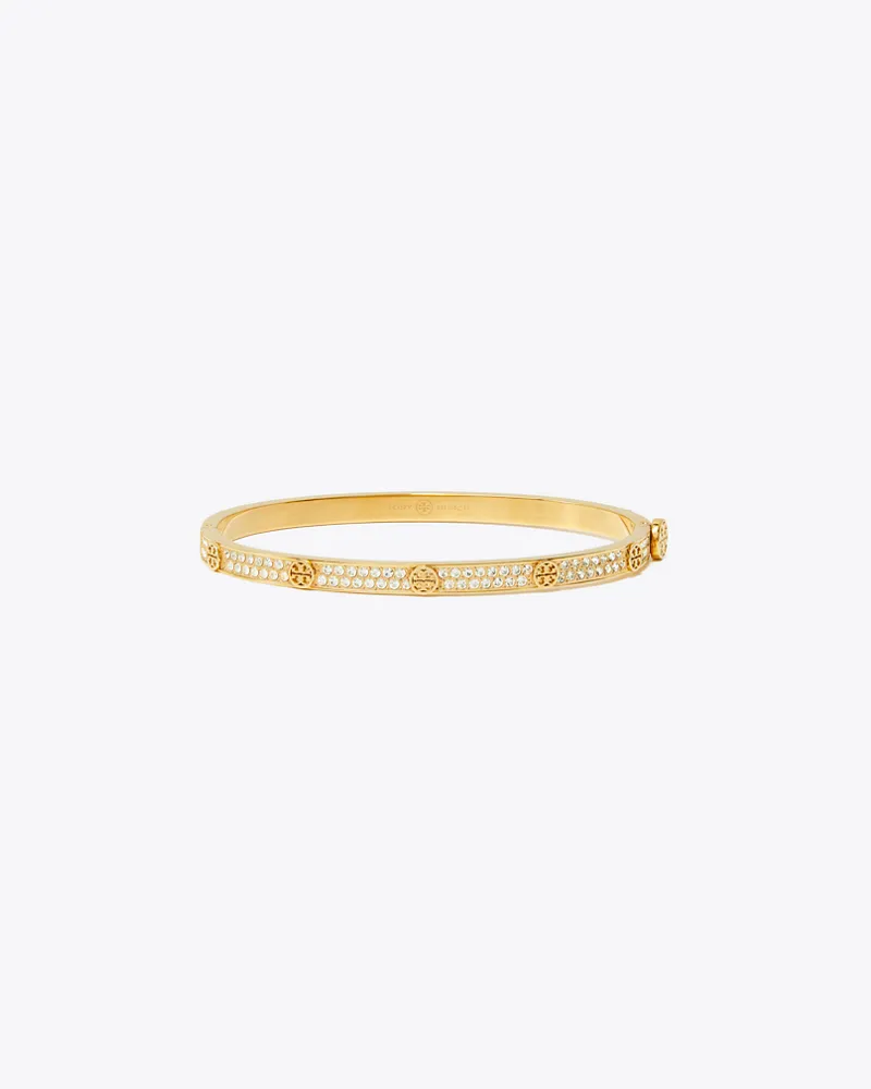 Tory Burch Schmaler Icon Pavé-Scharnierarmreif Tory