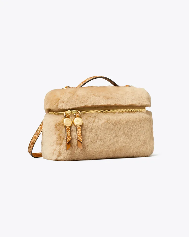 Tory Burch Schlanke Romy Henkeltasche mit Lammfell Teddy