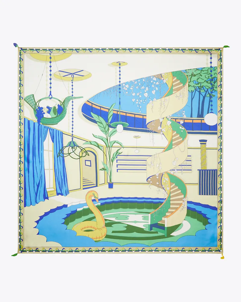 Tory Burch Damen The Pool Silk Square Scarf The