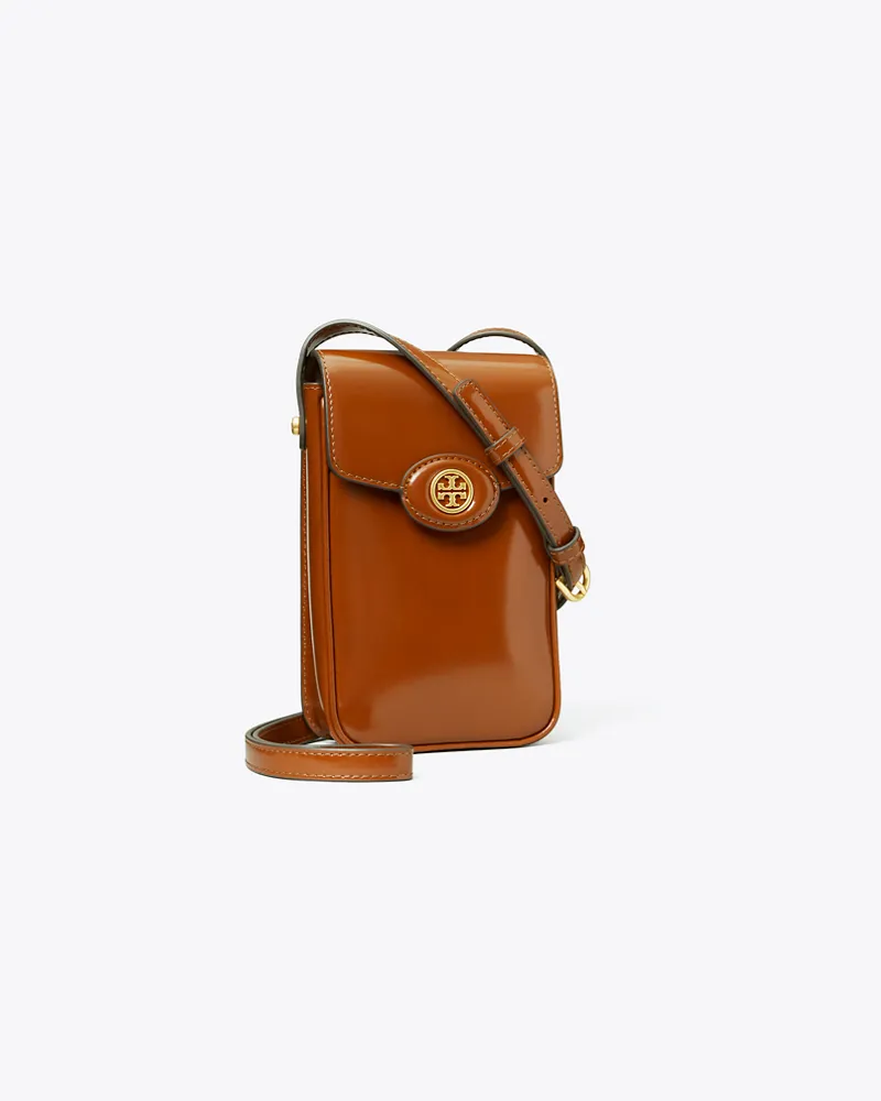 Tory Burch Damen Robinson Smartphone-Crossbody aus Spazzolatoleder Dark