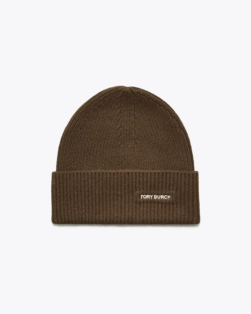 Tory Burch Beanie mit Umschlag Dark