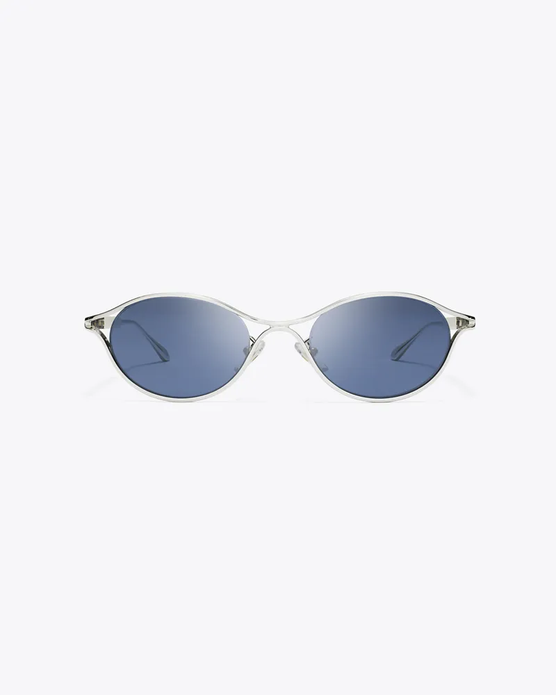 Tory Burch Damen Deco Runway Sonnenbrille Silver