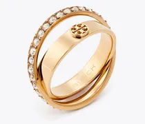 Damen Icon Doppelring mit Pavé