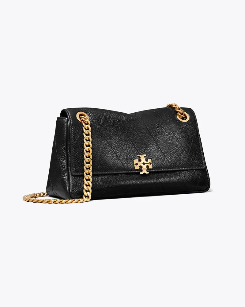 Tory Burch Damen Kleine gesteppte Charlie Schultertasche Black
