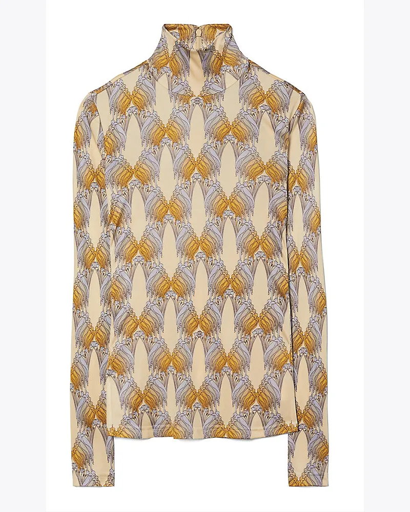 Tory Burch Rollkragenpullover Aus Seidenjersey Sand