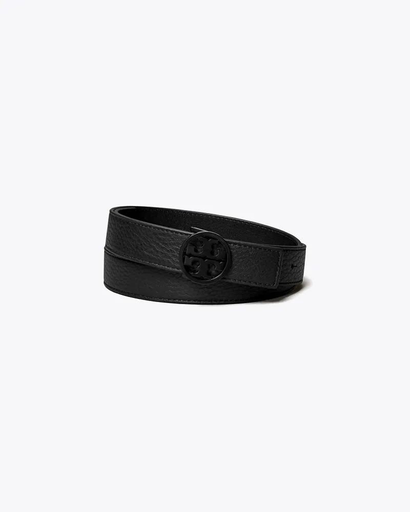 Tory Burch Damen Pulverbeschichteter Miller Gürtel, 2,5 cm in Schwarz/Schwarz/Schwarz Black