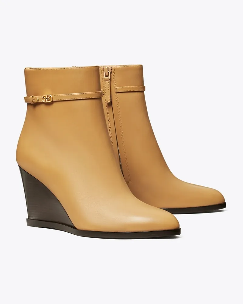 Tory Burch Damen Keilabsatzstiefelette mit Doppel-T-Schnalle Ginger