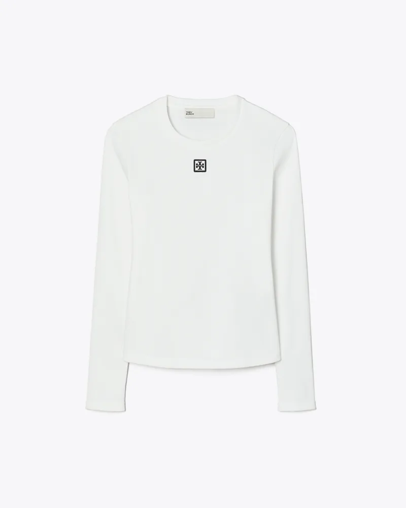 Tory Burch Damen Baumwolltop mit Logo Snow