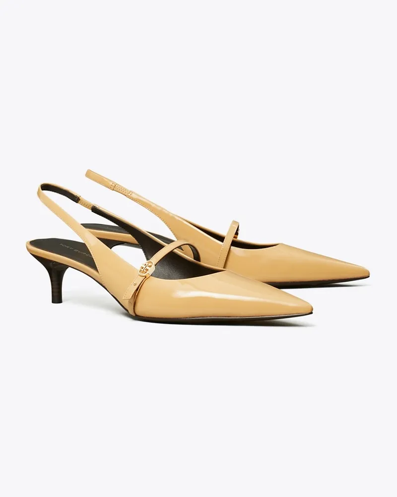 Tory Burch Double T Buckle Mary Jane Slingback Biscotti
