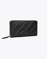 Tory Burch Fleming Soft Zip Continental Wallet Black