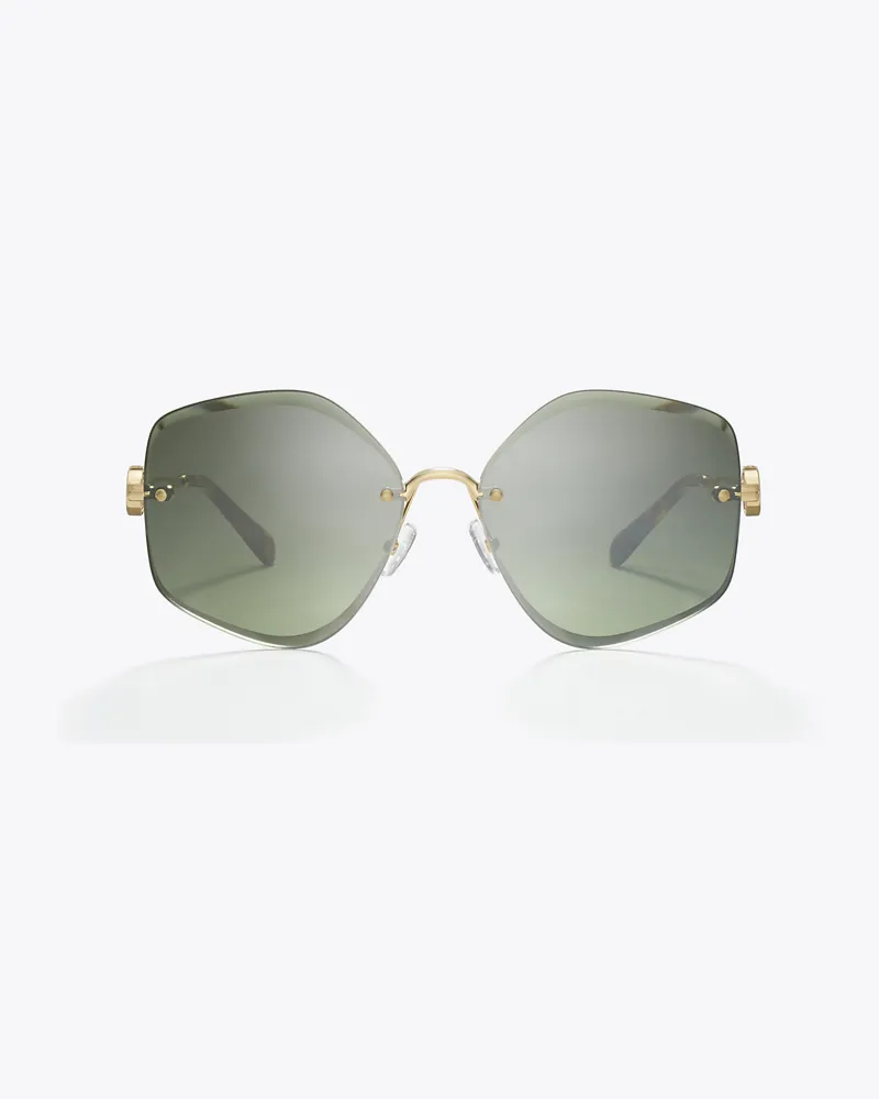 Tory Burch Damen Miller Metal Geometric Sunglasses Shiny